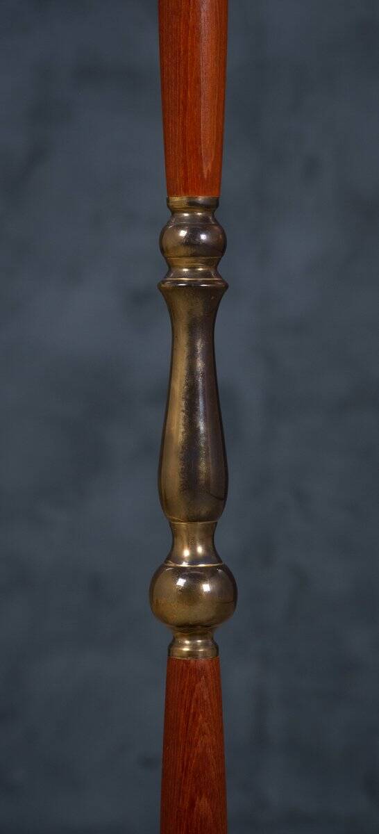Mid-Century Floor Lamp in Teak & Brass, Denmark, 1960s