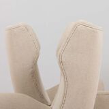 Pair of Italian wingback lounge chairs reupholstered
