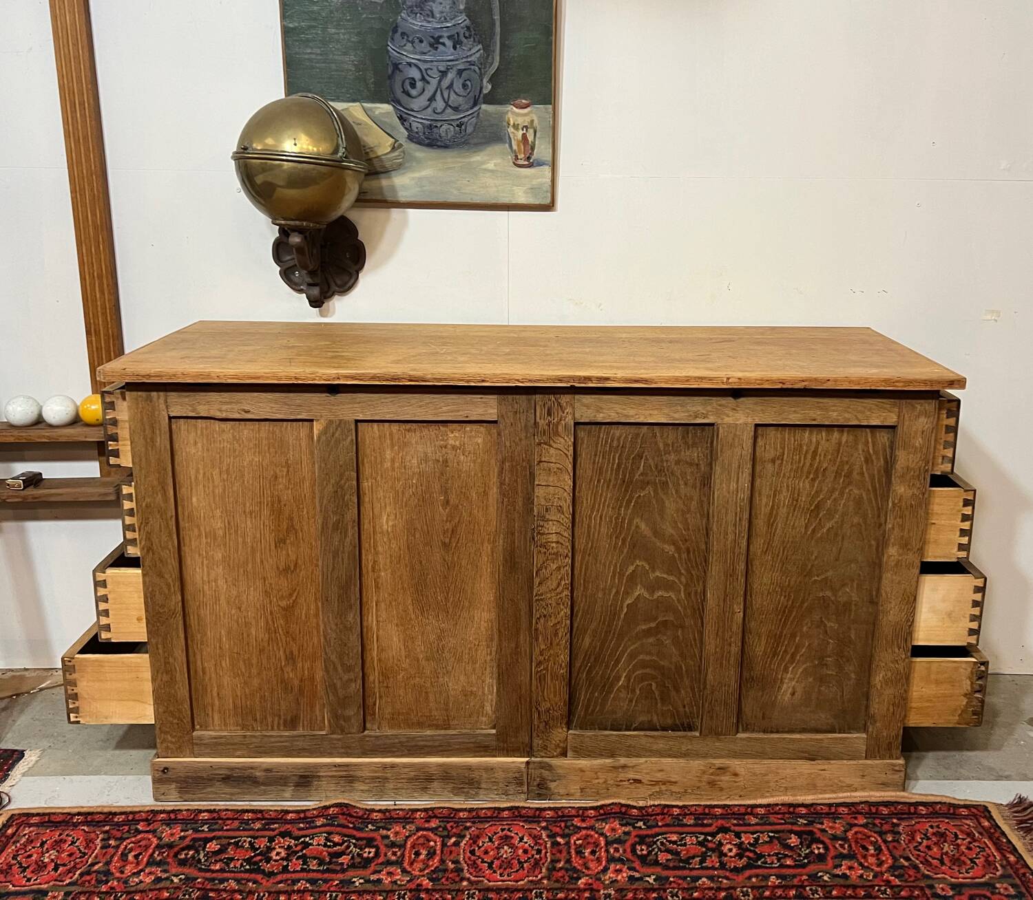 Ancien meuble de droguerie en chêne