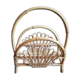 Vintage rattan magazine holder