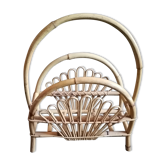 Vintage rattan magazine holder