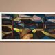 Large oil on panel by Josef Gustafsson, Cubist Landscape, Signed