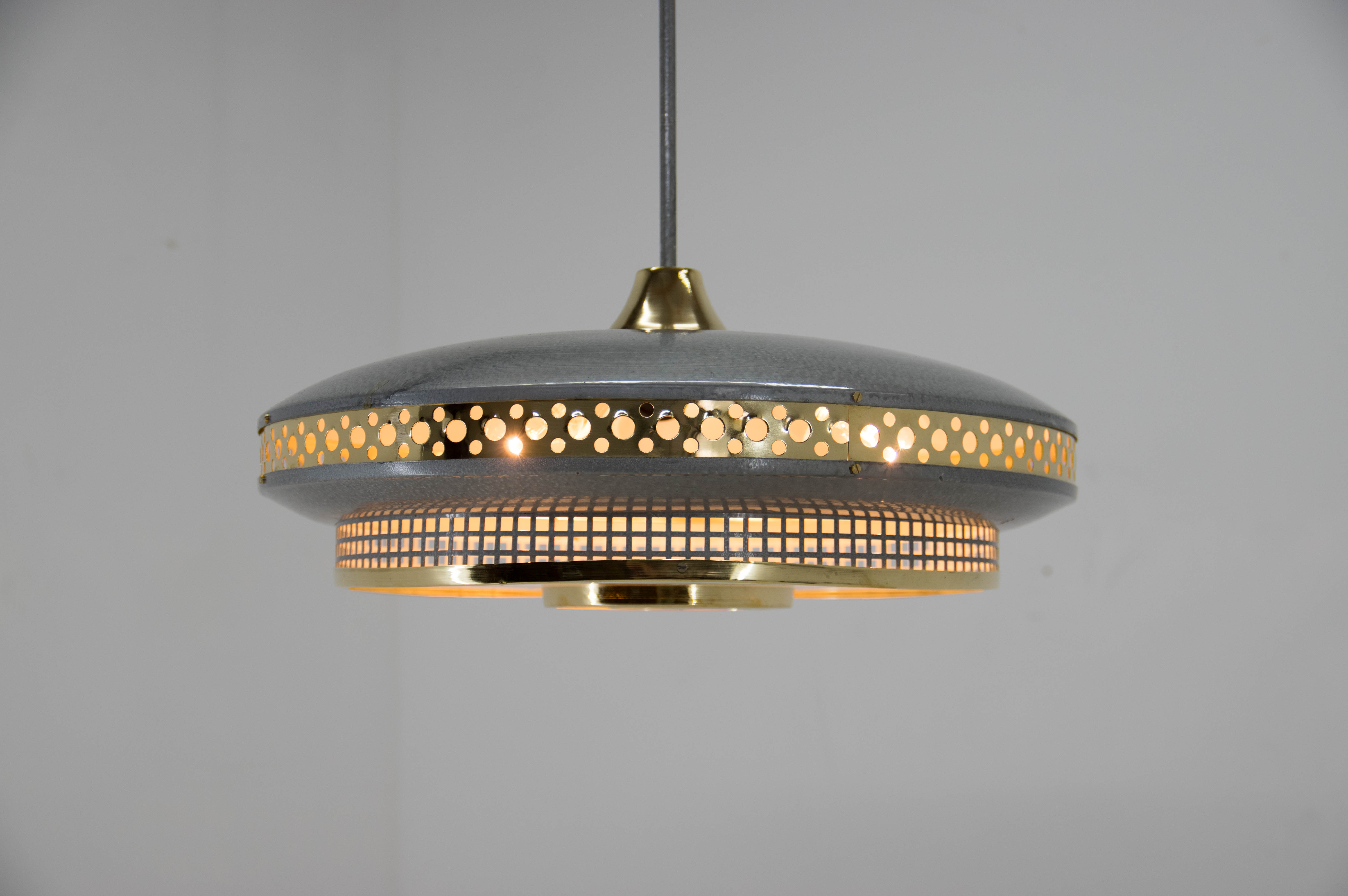 Space Age Metal Pendant by LUDIB Bratislava, Czechoslovakia, 1960's