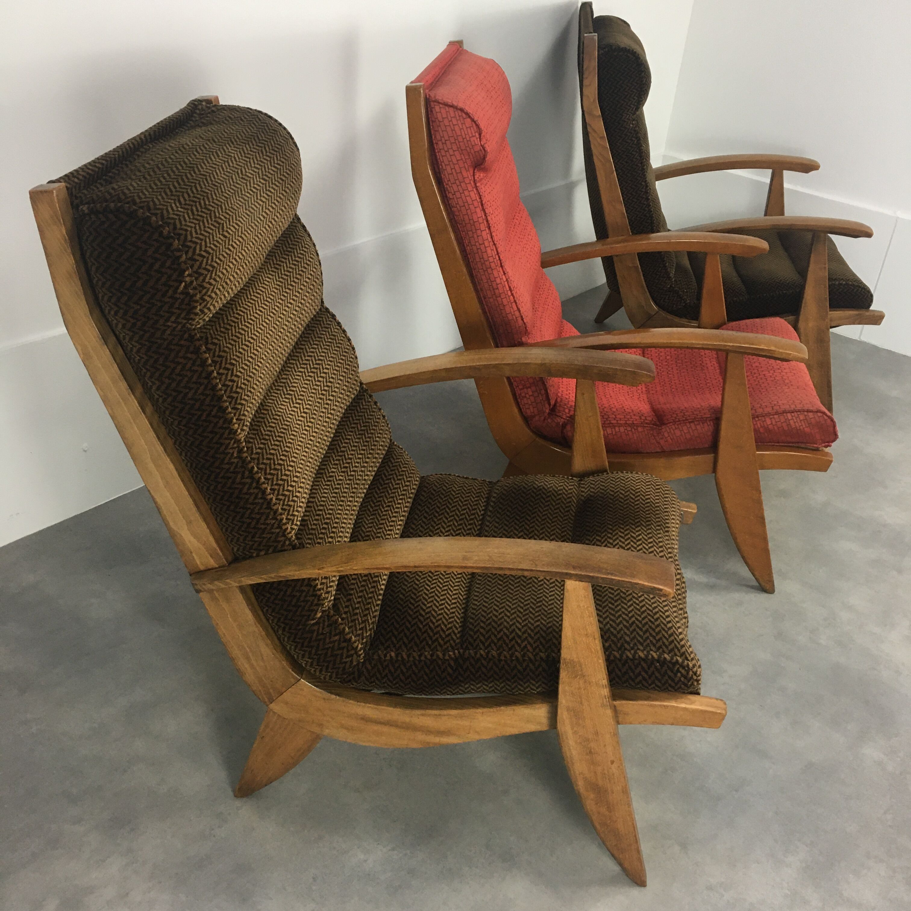 Trio of Free Span FS 123 armchairs 50s reconstruction style