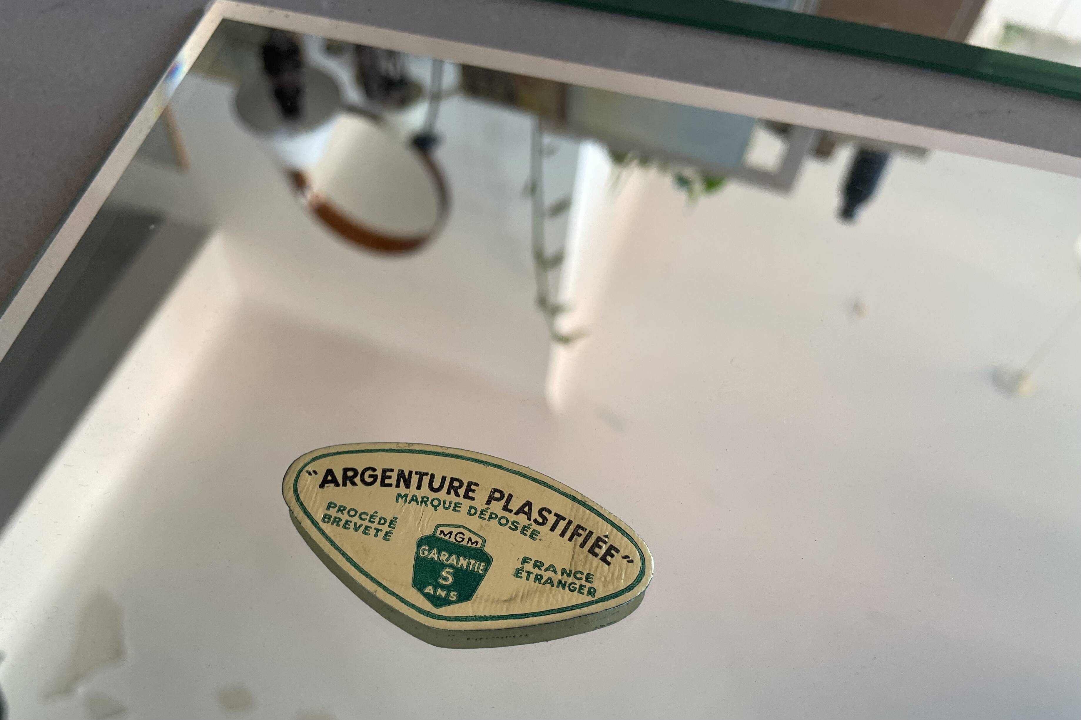 Set of 2 antique beveled mirrors 30x40cm