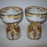 Pair of Keraluc Quimper candle holders