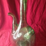 Carafe ancienne en verre soufflee avec reservoir fraicheur / vintage