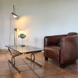 Coffee table 70s glass and chrome