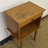 Vintage compass feet bedside table