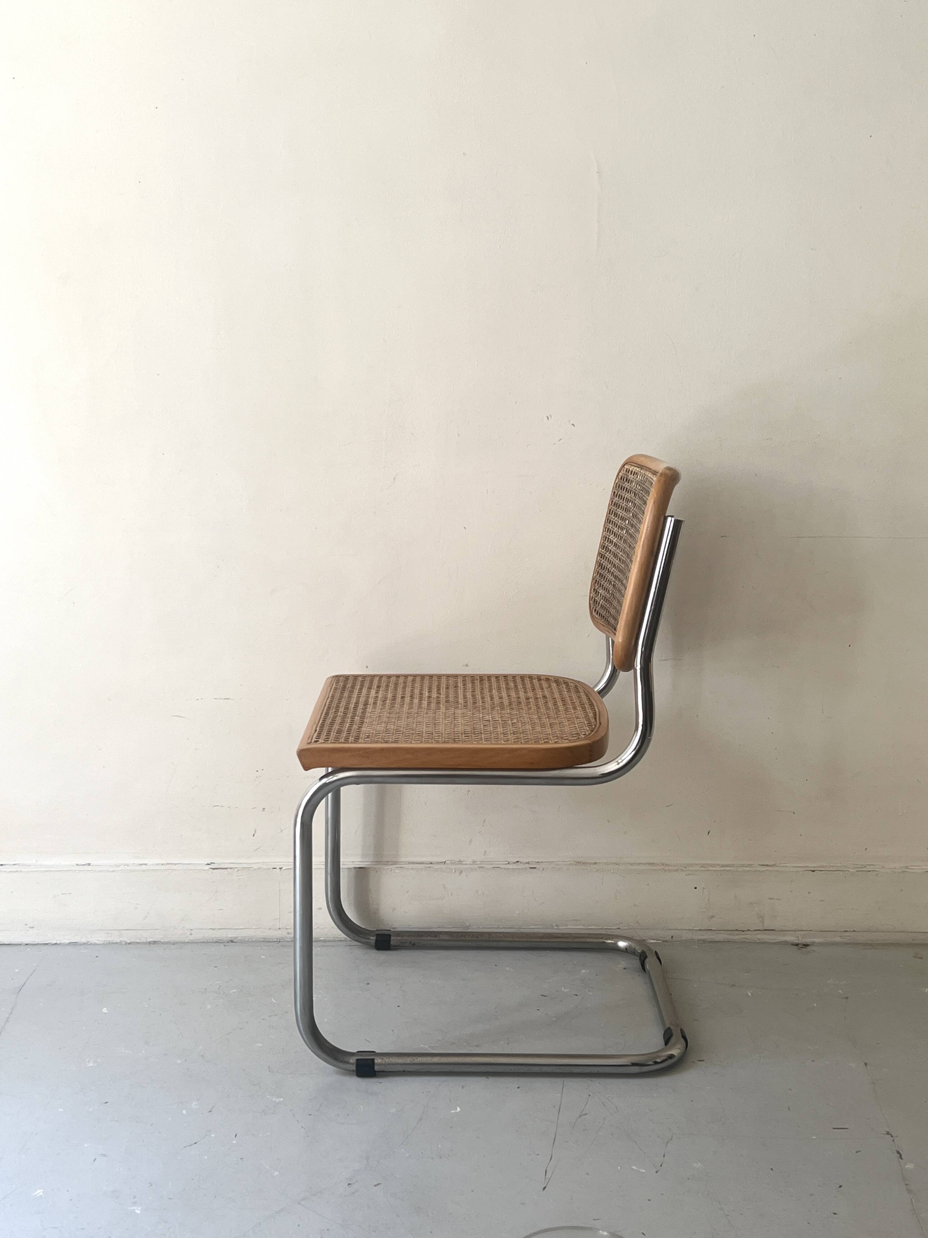 Cesca chair by Marcel Breuer in chrome and wood, 1970