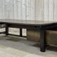 Coffee table early XXth fir with 2 drawers