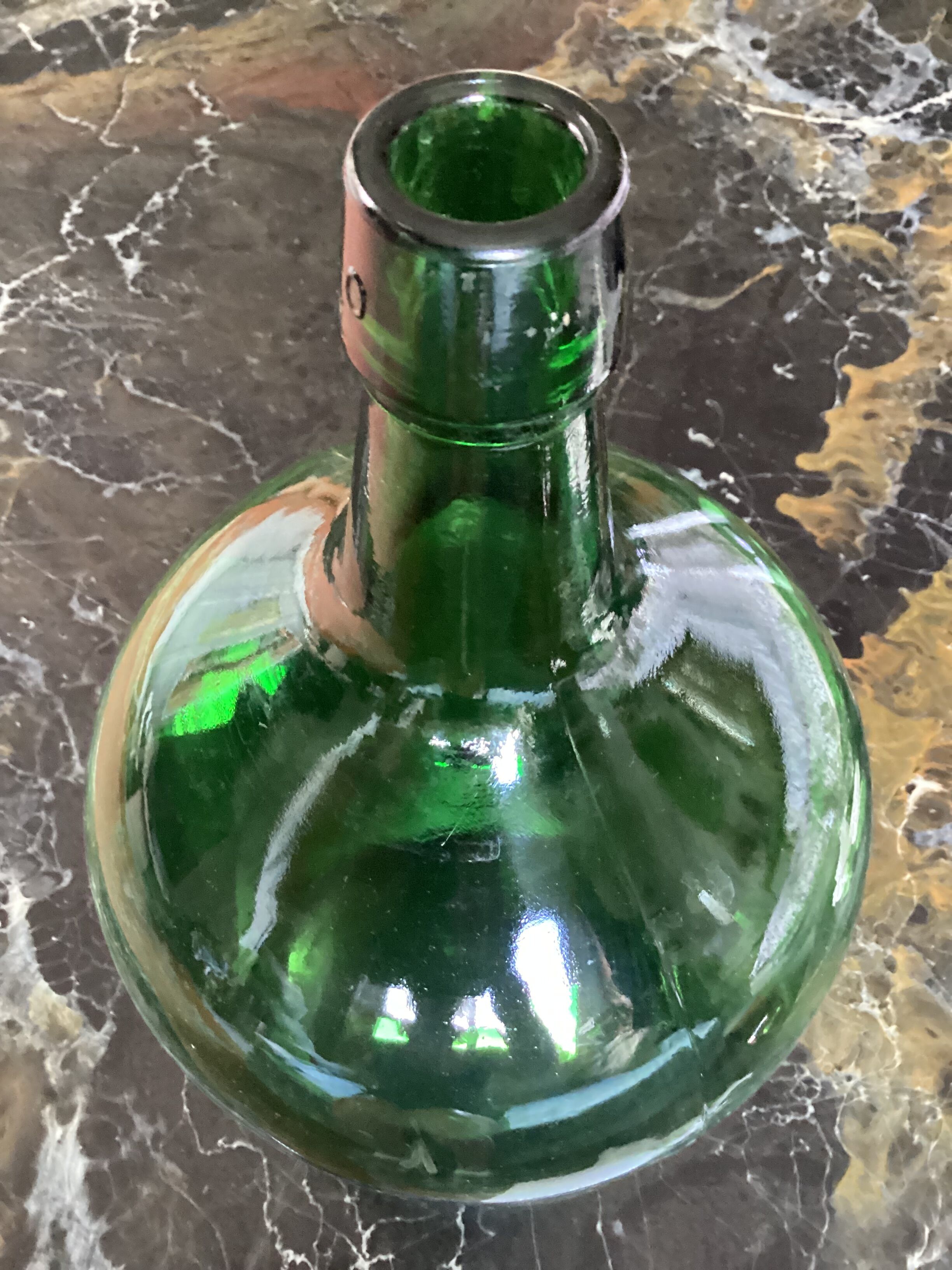 Lady -jeanne bottle dark green color - 6 liters