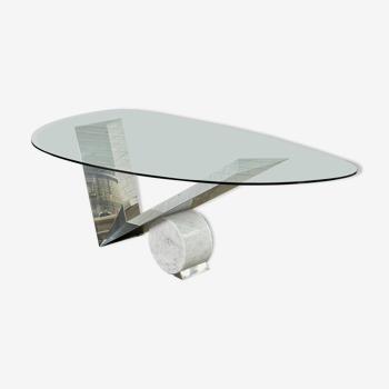 Table à manger Valentino par Emanuele Zenere pour Cattelan en marbre et acier