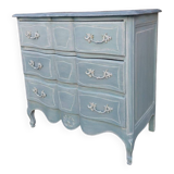 patinated curved chest of drawers