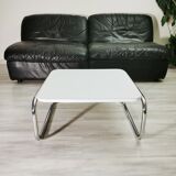 Coffee table 70's white and chrome