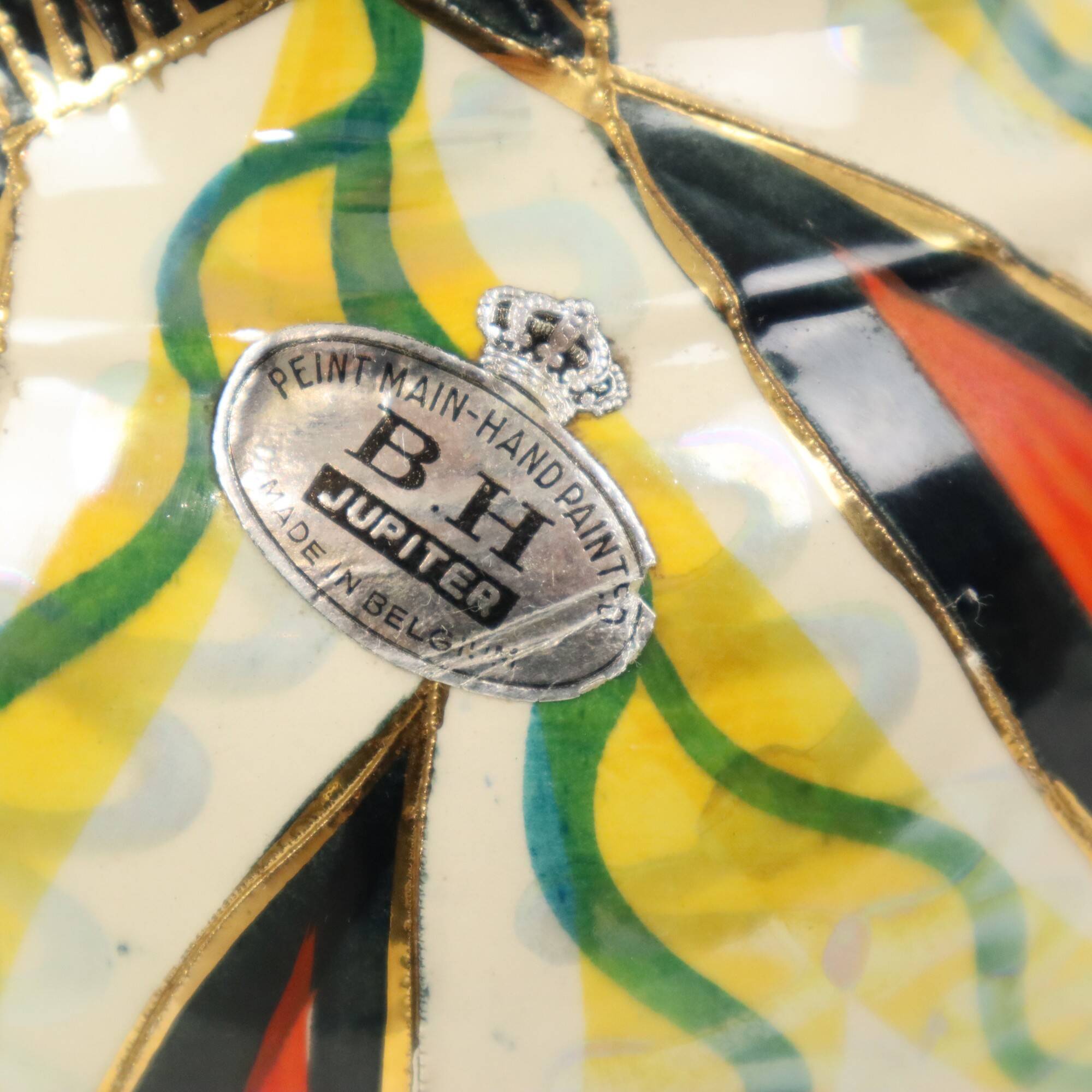 Fifties Lidded Vase H. Bequet Jupiter Hand Painted Ceramics