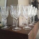 12 large cut crystal wine glasses