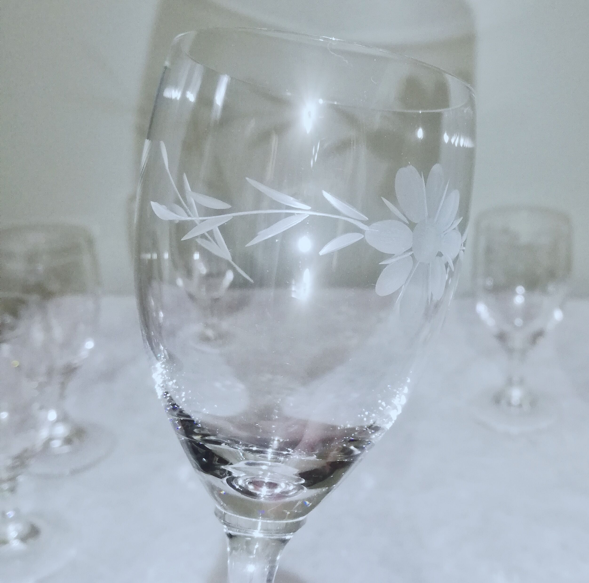 6 10cl crystal wine glasses