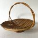 Rattan fruit basket with handle, 1970s