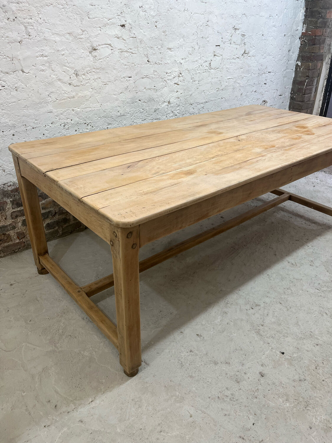 Light oak farmhouse table