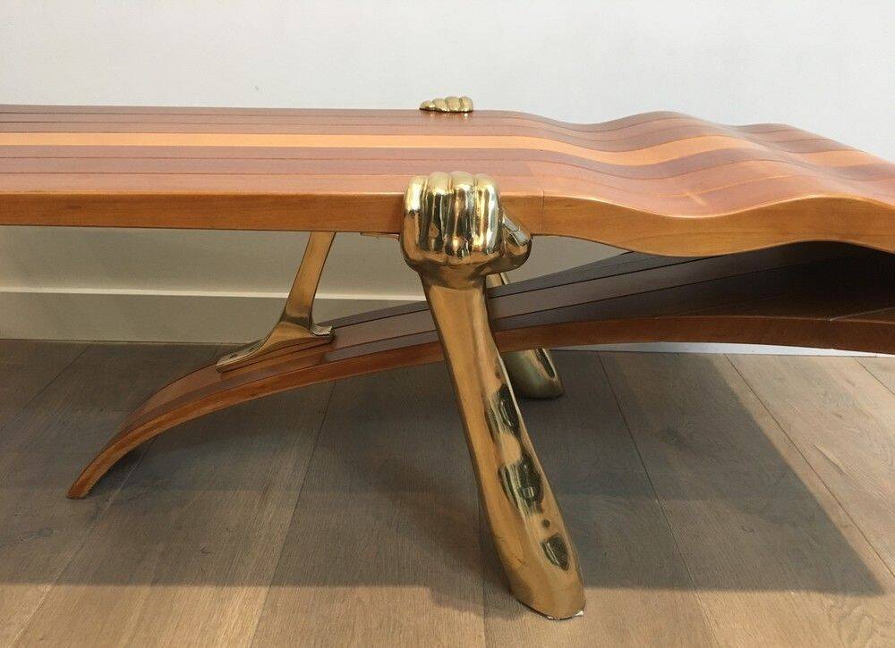 Unique coffee table made of a thick top