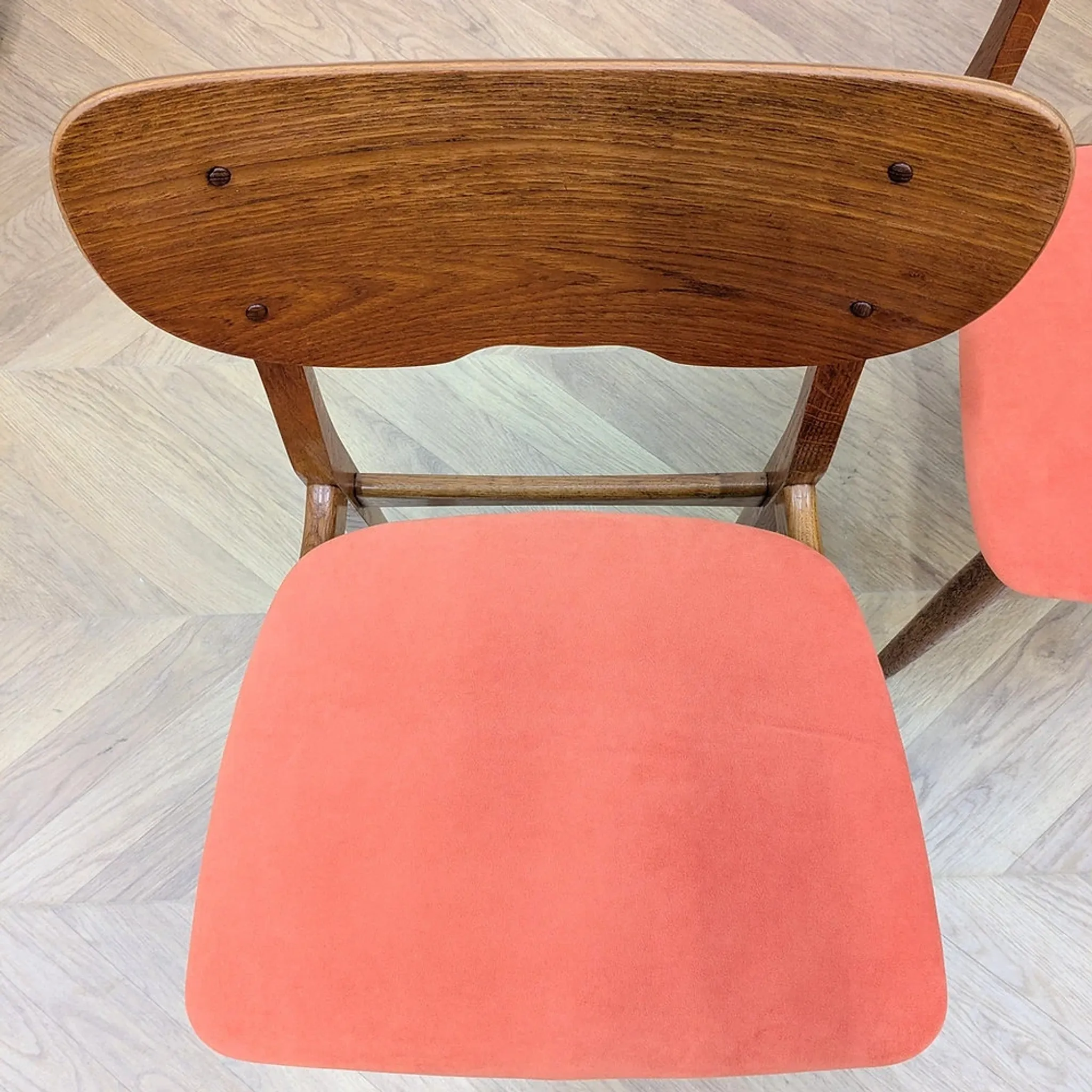Paire chaises scandinaves vintage orange