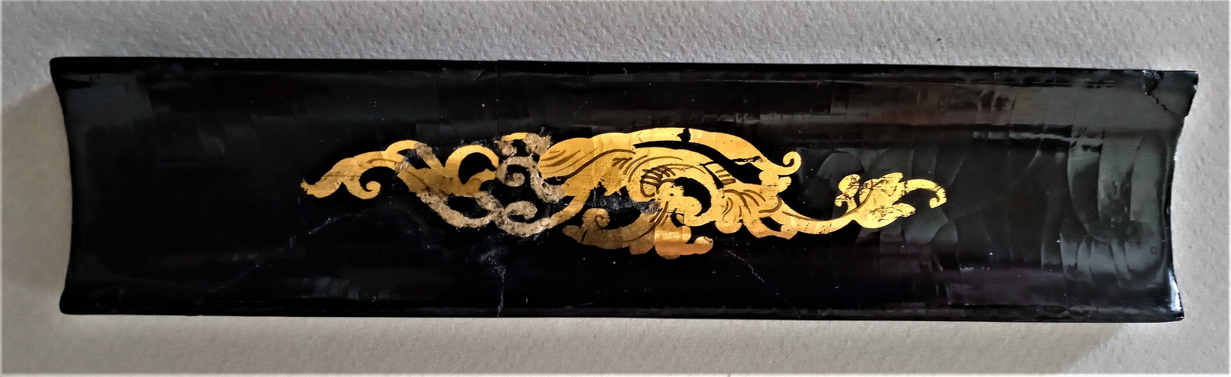 Burgauté writer with gilding, decorations painted with flowers, Napoleon III era