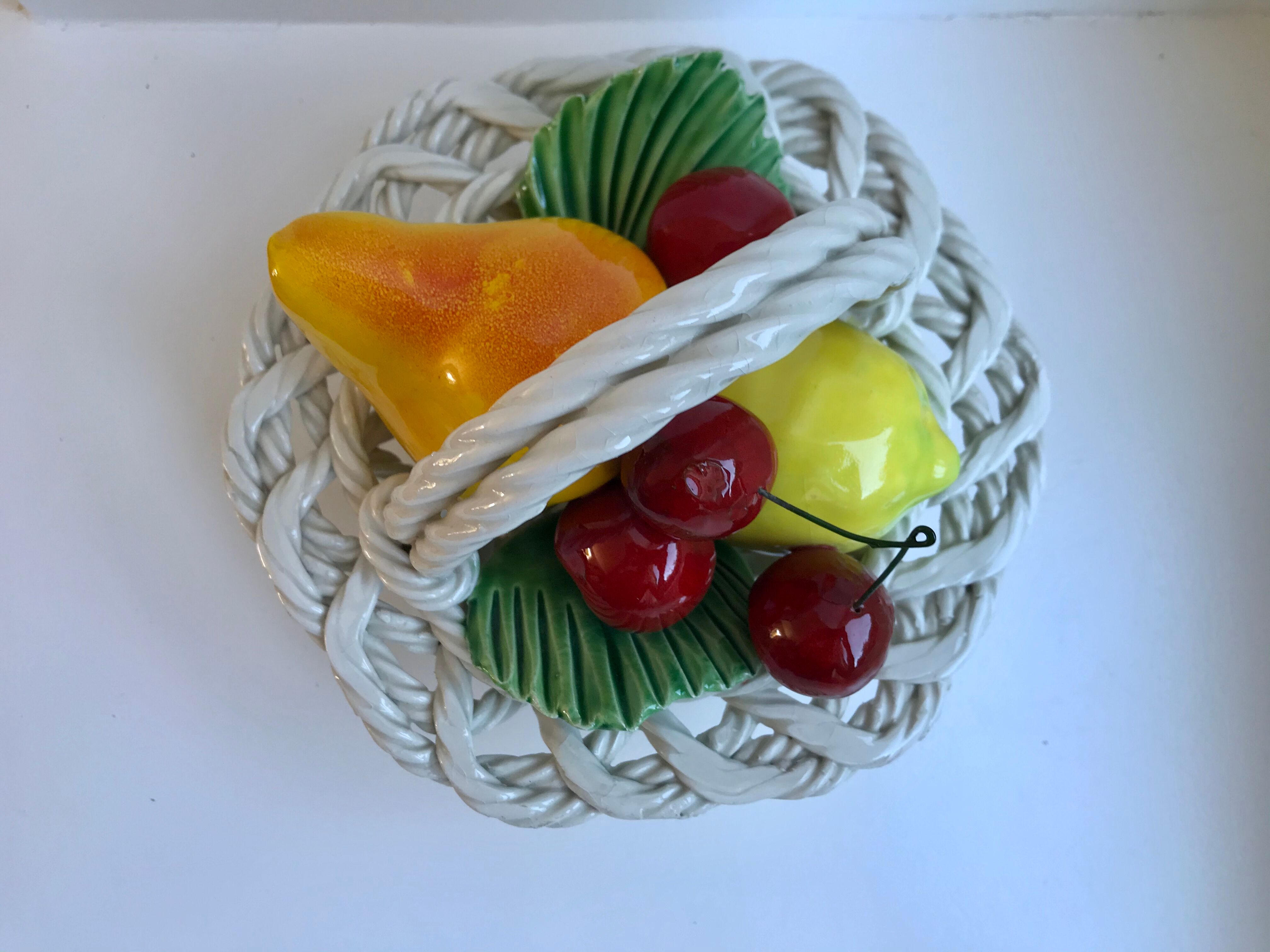 Vintage ceramic fruit basket slurry