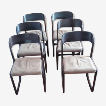 Chaises traineau vintage Baumann