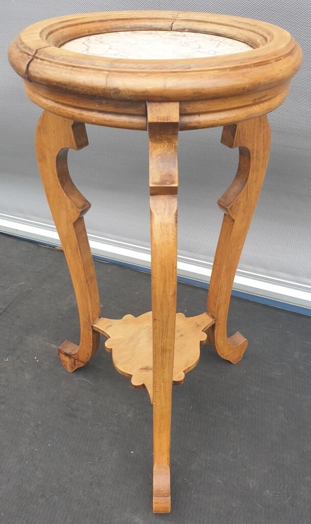 Sellette Art Nouveau Poirier and pink marble