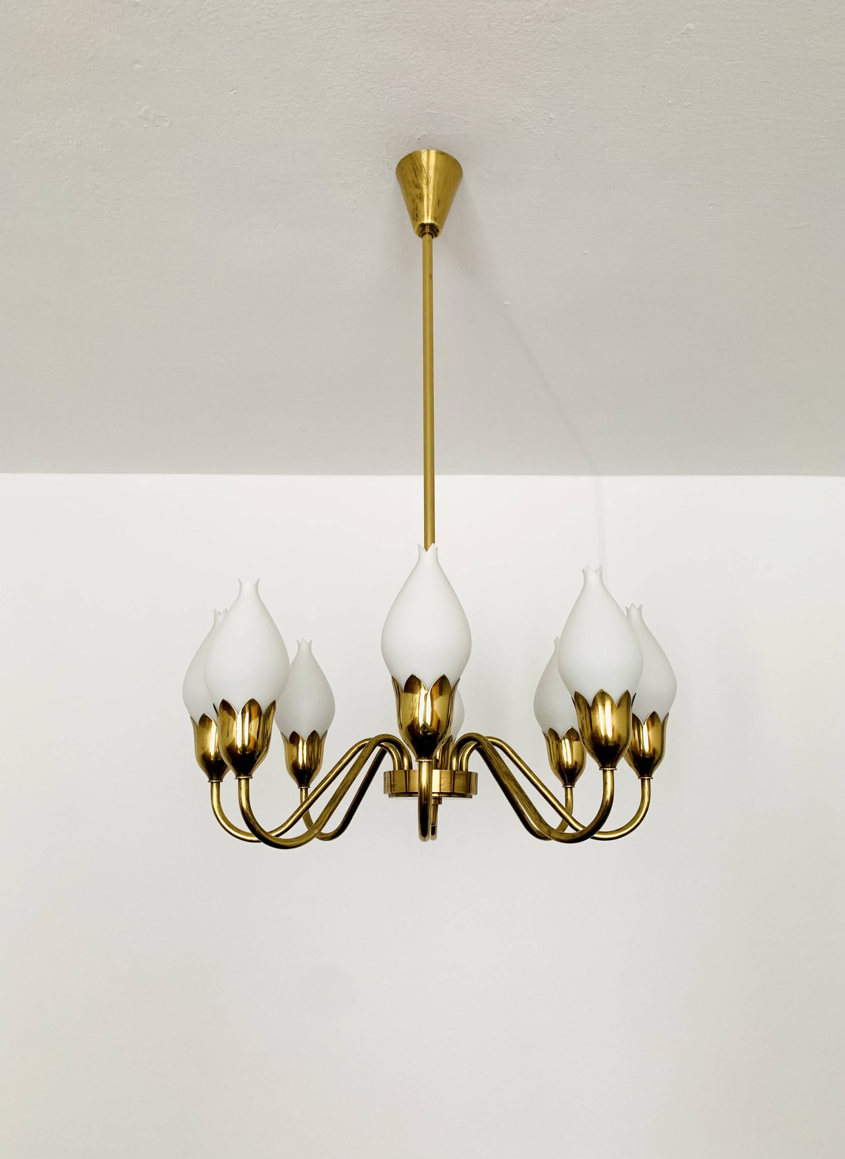 Danish Brass Chandelier by Fog and Morup