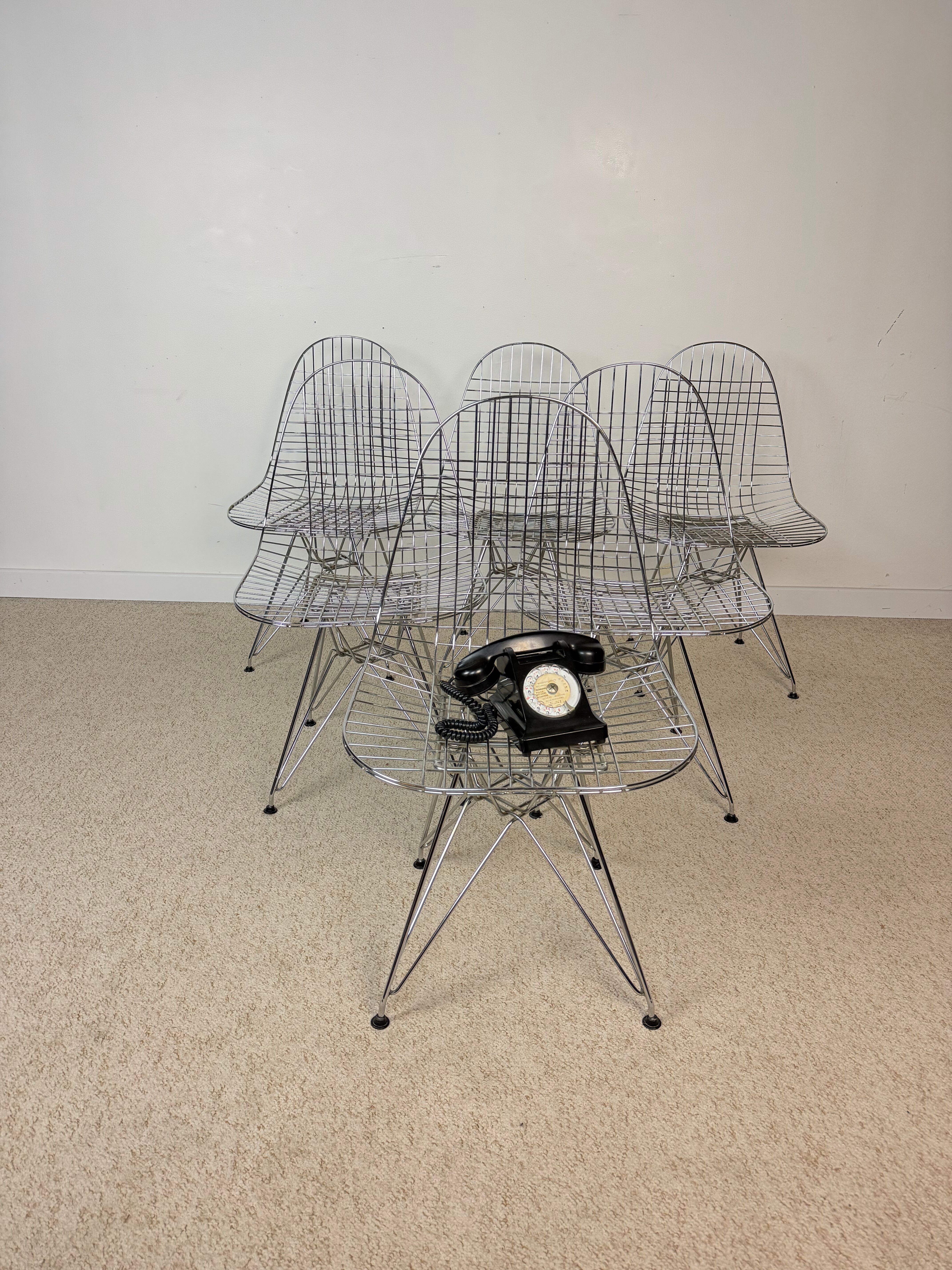Vintage chrome wire chairs