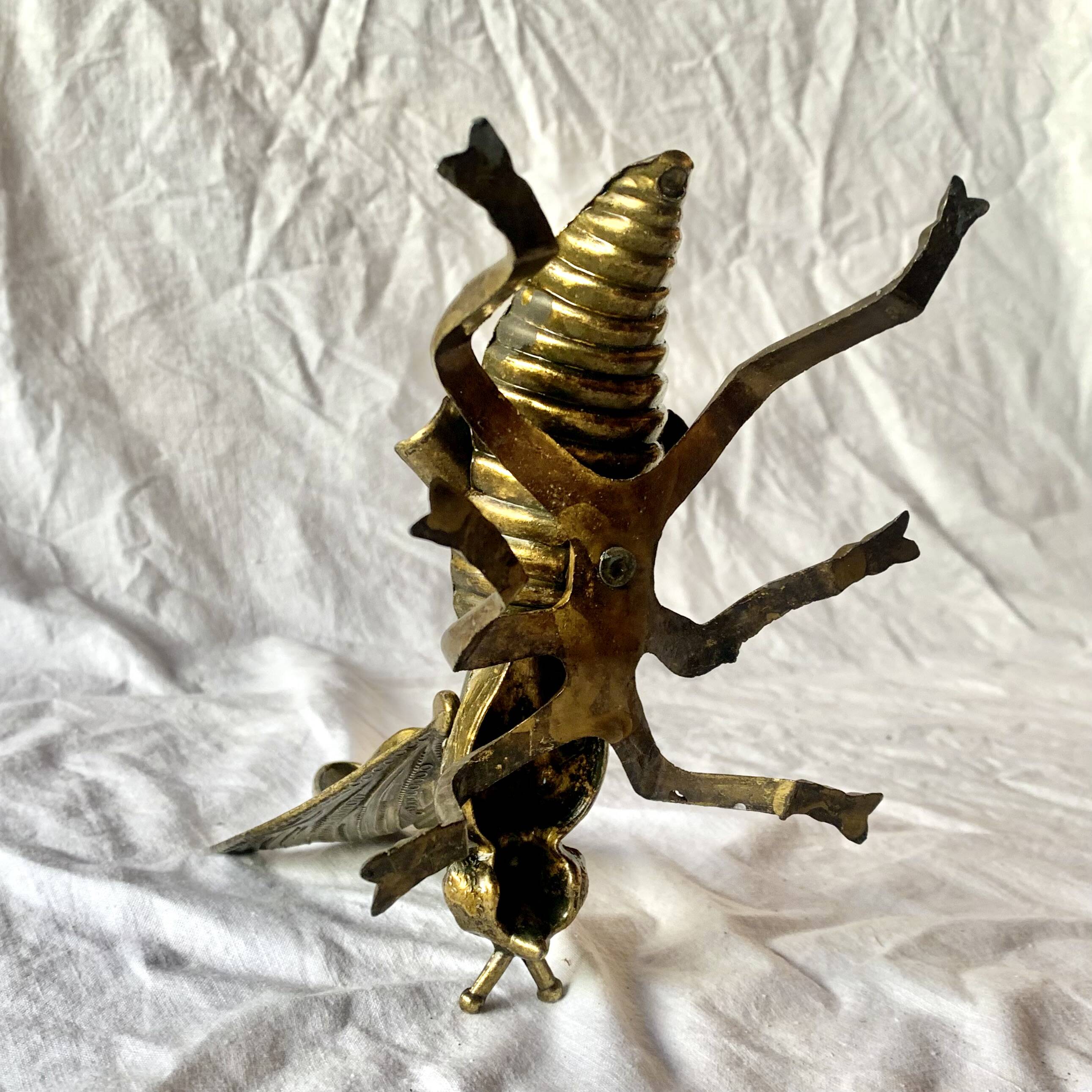 Vintage brass ashtray in the shape of a fly - Made in Italy