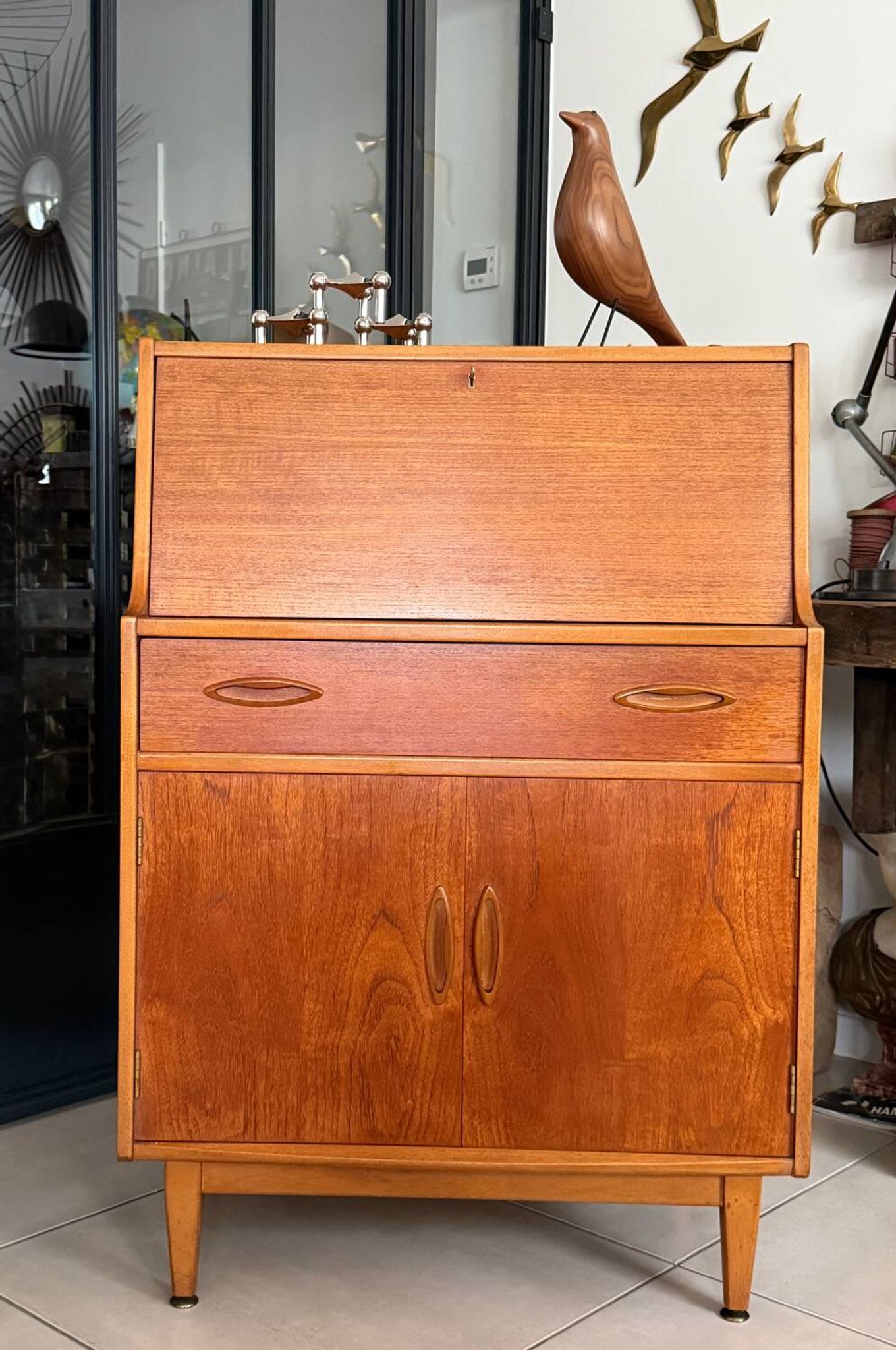 Vintage Jentique teak secretary desk