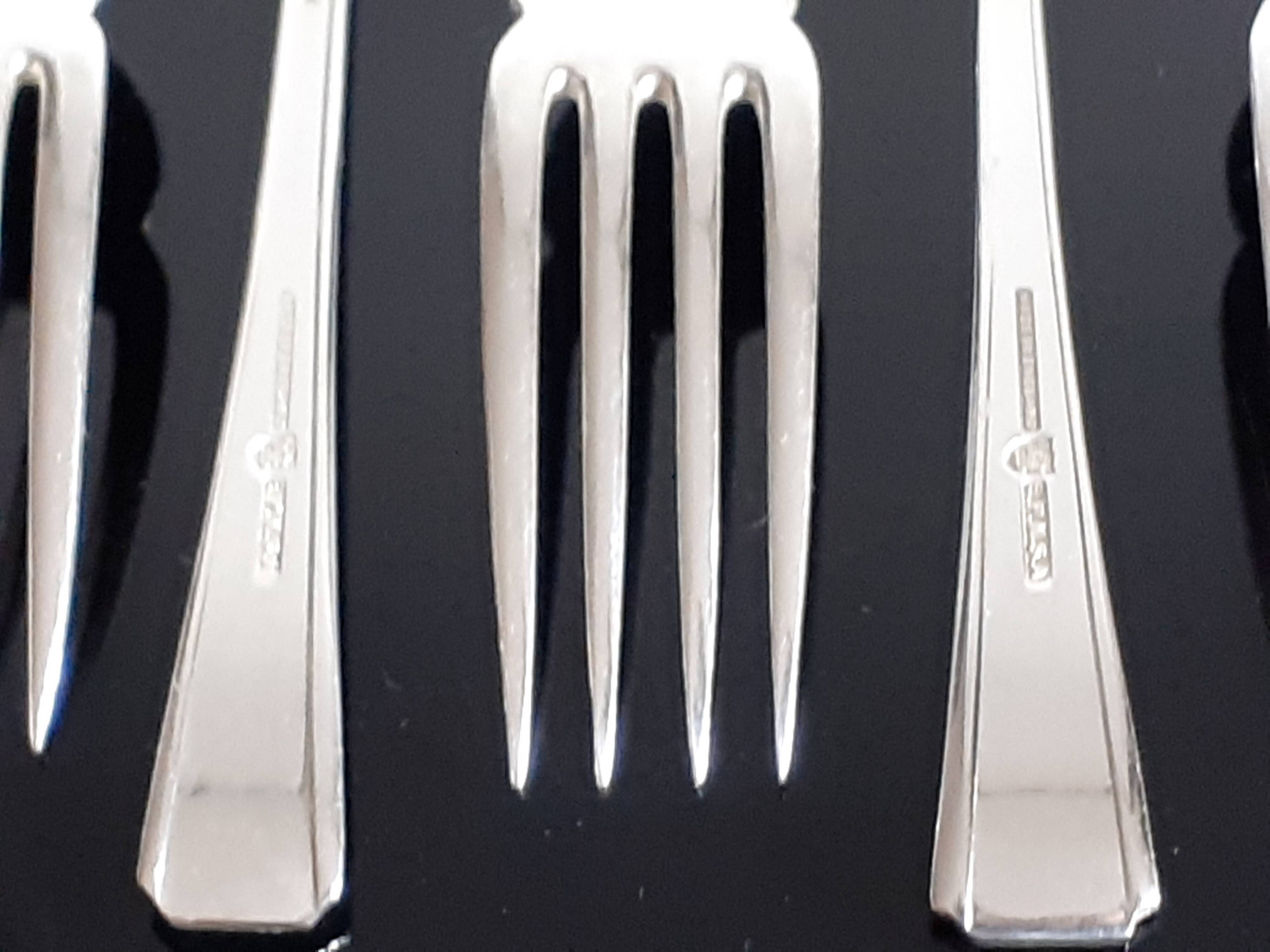 Set of 12 silver plated fish knives and 12 forks