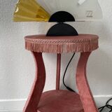 Vintage 80s velvet side table