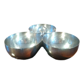 Servant 3 cups in silver metal poinçoin