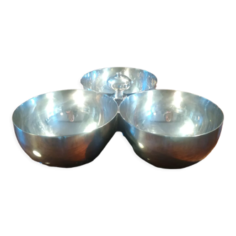 Servant 3 cups in silver metal poinçoin
