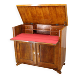 1930s Antique Cabinet with Writing Area in Walnut Finish ,Czechoslovakia