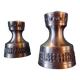 Pair of white pewter candlesticks decorated with bas-relief. "Perletin". Norway 1960