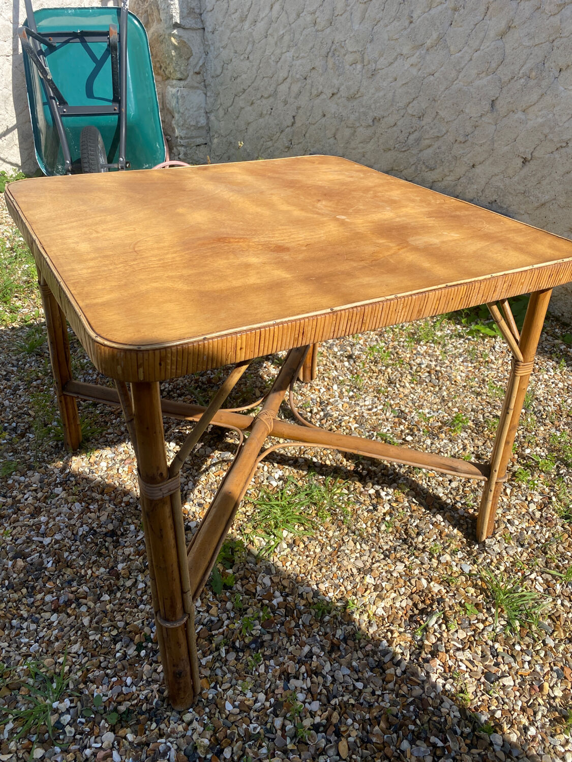 Vintage rattan table