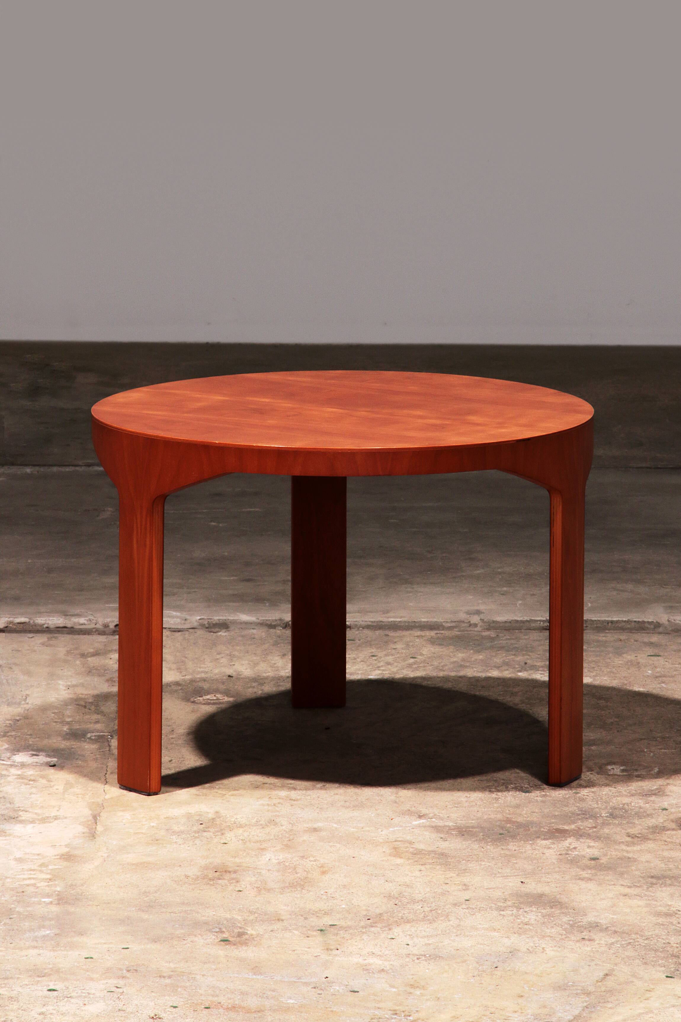 Wooden side table with vintage 70s