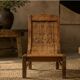 Sculptural Ethnic Lounge Chair in Exotic Wood and Bamboo, 1980s–1990s