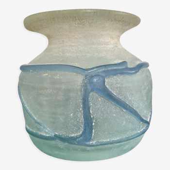 Ancien vase « Scavo » en pâte de verre de Murano