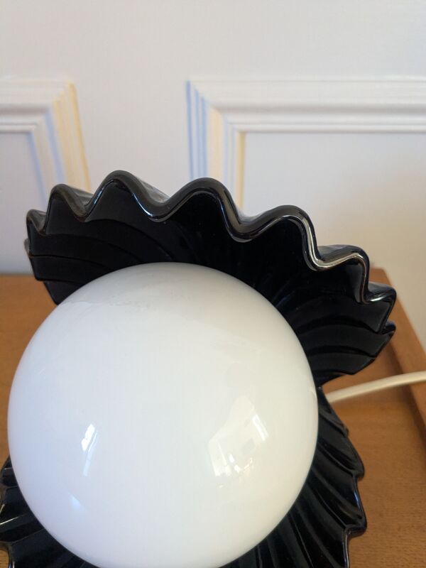 Lampe coquillage vintage en céramique