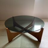 Scandinavian rosewood and glass lounge table
