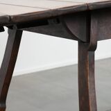 Antique Swiss extendable dining table made of oak from the mid-19th century