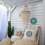 Housse de coussin Aussa avec deco en coquillages