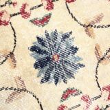 7x11 Rug For Living Room Red Green Bordered Vintage Area Rug, 215x335Cm