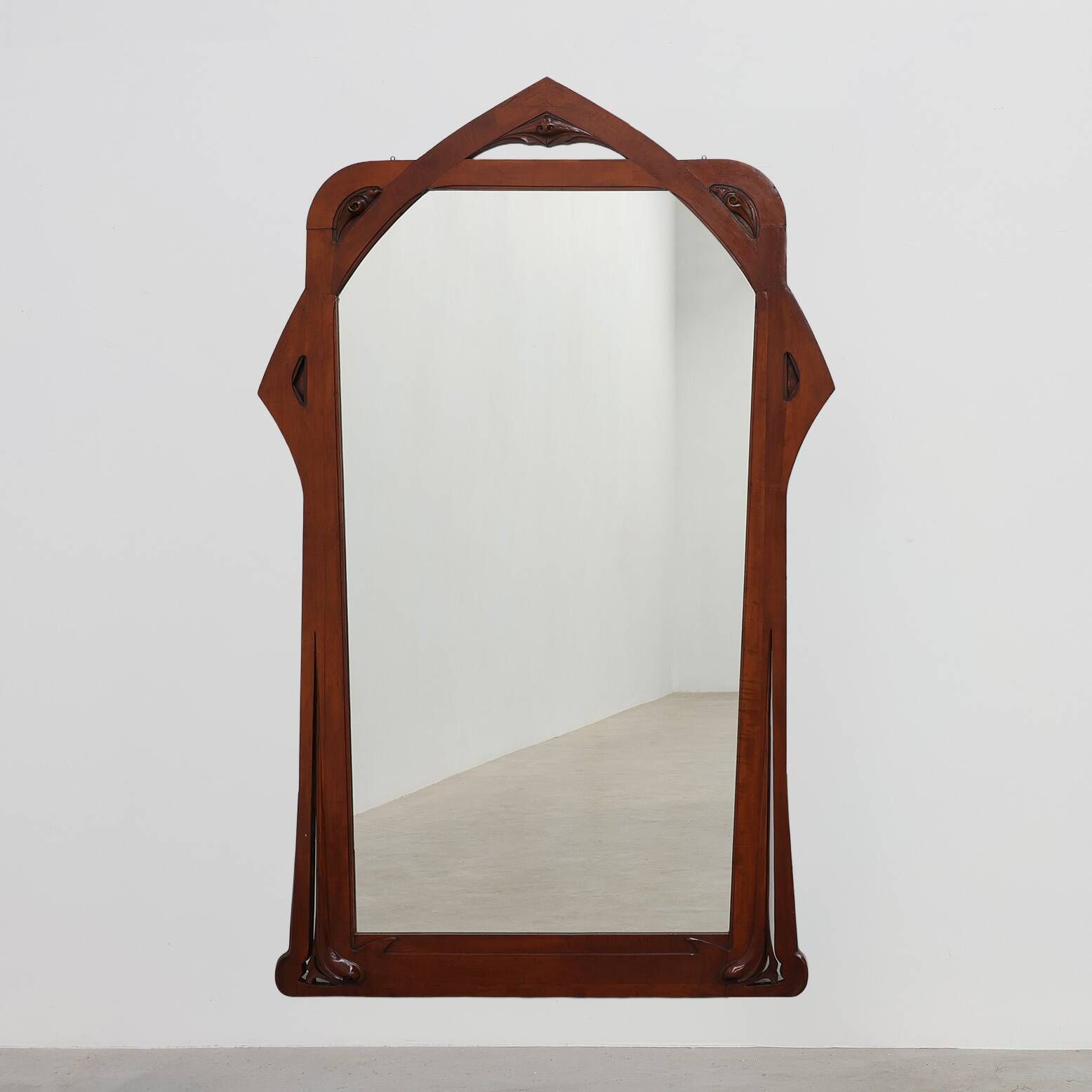 Large carved Art Nouveau Mirror Belgium, ca. 1900